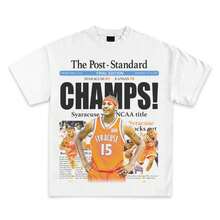 Syracuse 2003 NCAA Champs Carmelo Anthony Newspaper Graphic T-Shirt - White - View 1