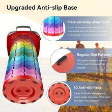 Upgraded Collapsible Stool, Portable Folding Stool, Telescoping Camping Chair With Max Load Capacity 485lbs, Square Retractable Stool For Camping Gardening Fishing HiFKing BBQ [Rainbow+Red] - 方形凳子-紅色彩虹 - 查看 6