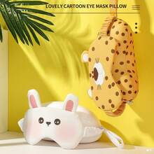 1 Pc Cartoon Pattern 2-In-1 Eye Mask & Pillow Design, Double-Sided Silk-Like Breathable Sleep Eye Mask, Relieves Eye Fatigue, Ideal For Girls' Naps, Blackout Eye Mask, Non-Tight & Ear-Friendly - Multicolor - View 2