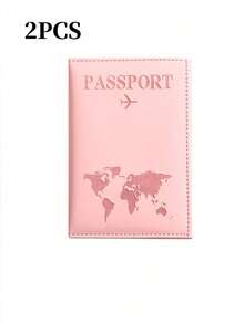 情侣旅行护照夹，仿皮护照夹，护照套，适合蜜月旅行，PU材质，轻便时尚，必备旅行配件，男女通用，学生适用，圣诞礼物，卡包，钱包，名片夹，信用卡夹，男女通用卡套 - 彩色 - 查看 15