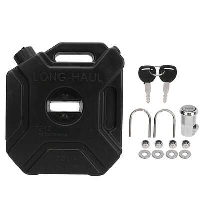 5L 1.3 Gallon Gas Can Fuel Oil Petrol Storage Cans Black Emergency Backup Tank for Car Motorcycle UTV ATV Dirt Bike With Bracket
