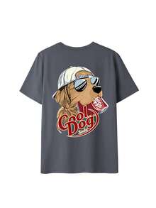 1件装男童休闲印花圆领短袖T恤，夏季学生服装 - 一款百搭T恤，为每个孩子带来欢乐和幸福！ - 深灰色 - 查看 5