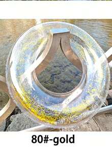 1pc Transparent Sequin Inflatable Swimming Ring, Thick PVC Crystal Swimming Ring Armpit Float, Adult Transparent Cute Underarm Thick Circle Large Buoyancy Swim Ring,Lightweight And Portable - Clear - View 14