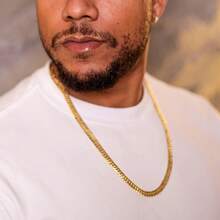 Corrente Masculina Elo Duplo Banhada a ouro 24k - Estrela - Visão 3