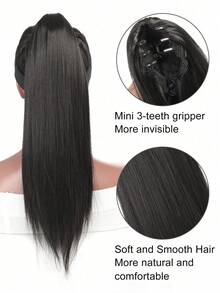 20 Inch Straight Synthetic Hair Ponytail Extension, Smooth & Natural For Daily Wear - Multicolor - View 2