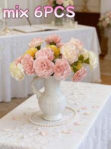 Artificial Carnations, Silk Carnations, Artificial Flower Stems, Finished Artificial Bouquets, High-End Living Room Decorations, Wedding Floral Arrangements, Suitable For Wedding Center Decorations, Bridal Bouquets And Table Settings, Bridal Showers, Table Settings, Home Parties, Mother's Day, Valentine's Day, Christmas, Weddings, Birthday Party Decorations And Gifts. - Multicolor - View 19