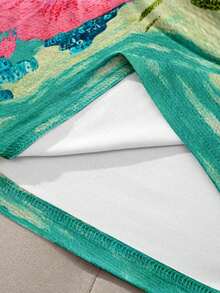 DEAR MOLLY Women's Y2K Retro Summer Island Coconut Tree & Floral Print Spaghetti Strap Crop Top, Sexy Midriff-Baring Vacation Essential - Multicolor - View 4