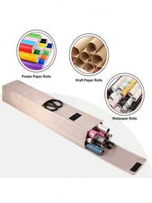 1 pieza Bolsa de almacenamiento de papel de regalo de 30 pulgadas, tubo de almacenamiento de papel de regalo para fiestas, contenedor de almacenamiento de papel de regalo de tela Oxford negra con bolsillo, estante plegable para almacenamiento de papel de regalo, organización del hogar, adecuado para el Día de la Madre, regalos de dama de honor, regalos de graduación, regalos de cumpleaños, regalos de boda, cumpleaños, novia, despedida de soltera, regalos del Día de San Valentín - Multicolor - Ver 14