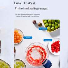 Electric Fruit And Vegetable Peeler Compact Automatic Fruit Peeling Tool. Peels In 20 Seconds. Rechargeable Cordless Design. Easy To Clean. Ideal For Home And Commercial Use. Processes Grapes, Garlic, Cherry Tomatoes, And More. - 彩色 - 查看 5