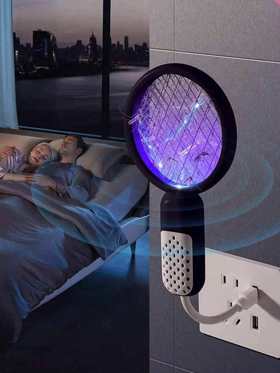 Matamoscas USB con luz UV, lámpara eléctrica portátil mini mata insectos para interiores, exteriores, camping, coche, hogar, hotel - Repelente de plagas - Multicolor - Ver 1