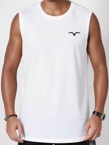 Plus Size Solid Color Round Neck Sleeveless Simple Tank Top, Casual For Daily Wear - White - View 1