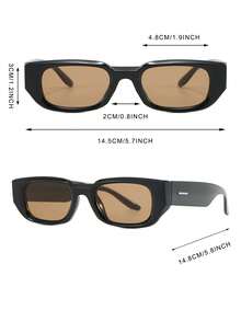 1 Pair Men's Black Oval PC Frame Retro Wide Leg Rivet Personalized Street Style Vacation Fashion Fashion Glasses - Black - View 4