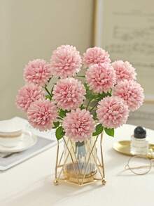 3/12支仿真丝绣球花，逼真球形苋菜花，适用于母亲节、情人节、婚礼、餐桌摆饰、新娘送礼会、餐桌、家庭聚会、生日装饰，29厘米/不含花瓶 - 粉色 - 查看 5