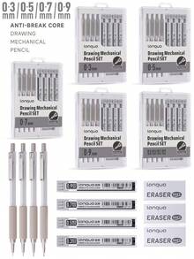 Languo 新款金属自动铅笔套装 - 自动铅笔，绘图铅笔，0.3/0.5/0.7/0.9mm 艺术自动铅笔及笔芯，适用于绘画和书写，附赠礼盒 - 彩色 - 查看 1