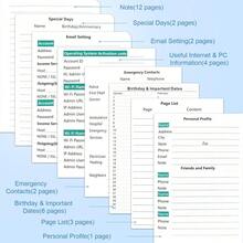 Adressbuch Kleines Taschenformat Hardcover mit Registerkarten, Telefon-Adressbuch 288+ Adressplatz für Internet Website Adresse Kontakte Passwort Organizer,Blume - Blume - Übersicht 6