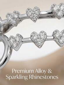 2026 New Collection Of Fine Jewelry2pcs/Set Hip-Hop Hollow Out Heart Stick Diamond Double Tooth Set, Daily Street Fashion Cool Smooth Gold Teeth - Bạc - Xem 6