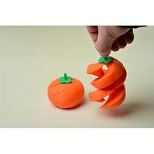 3D Printed Persimmon Fidget Toy, Finger Stress Relief Toy With Rotatable Spiral, Flexible Movable Desktop Ornament, Creative Finger Squeeze Toy, Portable Keychain & Bag Charm, Holiday Birthday Gift - Multicolor - View 4