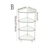 一套亚克力转角置物架，易于组装和拆卸，可作边桌使用，适用于卧室、客厅、厨房 - 透明 - 查看 7