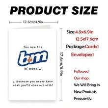 1PC Funny B&M Pun Mum Birthday Card (With Envelope) - "You Are The B&M Of Mums" Witty Message, Perfect For Mom/Mother's Day, Playful Greeting Card - Multicolor - View 6