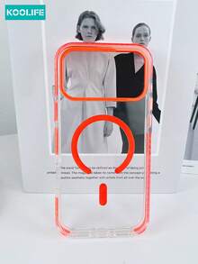 1 ốp lưng điện thoại từ tính trong suốt cao cấp, làm từ TPU+PC, nút bấm độc lập, viền cạnh được thiết kế chìm, bảo vệ ống kính nhô cao, hỗ trợ sạc không dây, chống rơi vỡ, phù hợp với 17/17 Pro/17 Pro Max. - trái cam - Xem 4