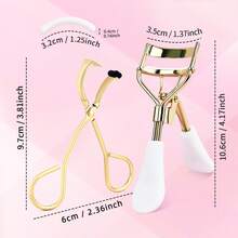 12 Stücke professioneller Wimpernzange-Set - beinhaltet 1 tragbare Wimpernzange, 1 partielle Wimpernzange mit 10 Silikonepolstern, Edelstahl-Wimpernzange, einfaches Kräuseln und Anheben der Wimpern, nicht schädigend, für Wimpernverlängerung und -kräuselung, unisex - Verschiedenfarbig - Übersicht 9