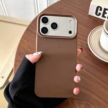 Minimalist High-Grade Leather Texture Phone Case Compatible With IPhone 17 Pro Max/17 Pro/17 Air/17/16 Pro Max/16 Pro/16/16 Plus/16e/15/15 Pro Max/15 Pro/15 Plus/11/12/13/14 Pro Max/XS/XR/11 Pro/11 Pro Max/12 Pro/12 Pro Max/13 Pro/13 Pro Max/7 Plus/14 Pro/14 Pro Max/14 Plus/7 Plus/8 Plus/8/SE2, Creative Design For Men And Women - Brown Leather Texture - View 3