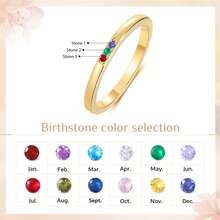 1pc Personalized Birthstone Ring, Family Birthstone Ring, Gold Daily Wear Ring, Birthstone Ring, Birthstone Gift, Mother's Day Jewelry, Gift For Mom - Multicolor - View 4