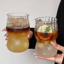 1个齐腰高硼硅玻璃单层杯，果汁/牛奶杯，美观大方，耐热，家用玻璃杯 - 透明 - 查看 4