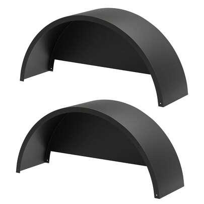 Paquete de 2 guardabarros de remolque de un solo eje con respaldos de guardabarros, se adapta a ruedas de 14 a 16 pulgadas, 32 x 9 x 15 pulgadas, repuesto para remolques de automóvil, carga, utilidad