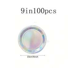 100个7英寸/9英寸一次性纸盘，防漏加厚，3秒即可清理，适用于派对/露营/家庭使用，适合生日、毕业典礼、圣诞节、感恩节、万圣节和其他庆祝活动。 - 銀色 - 查看 7