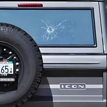 Realistic Broken Glass Prank Decal Sticker (Easy Peel, No Residue) – Self-Adhesive Waterproof Vinyl Shattered Screen Effect With Bullet Hole, Reusable Window & Screen Prank Sticker For Cars, Trucks, Boats, Laptops, Phones, Walls - Multicolor - View 3