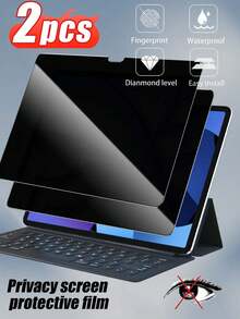 2pcs Anti-Spy Screen Protector Film, Compatible With 9th Gen (10.2-Inch)/ 10th Gen (10.9-Inch) 2022/ Air (11-Inch) 2024/ Air (13-Inch) 2024/ Pro (11-Inch) 2024/ Pro (13-Inch) 2024/ Air 13 2025(M3)/ Air 11 2025(M3)/ 2025( A16), Scratch-Resistant, Compatible With Samsung Tablets - Black - View 9