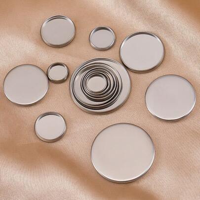 20pcs Stainless Steel Round Blank Tray Base, Suitable For DIY Jewelry Making Accessories