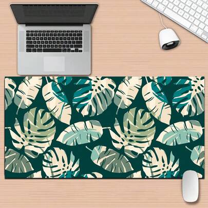 1pc Abstract Leaf Camouflage Pattern Gaming Mouse Pad, Non-Slip, Washable Rubber Base Large Size Desk Mat Office Desk Accessory, Computer Decor Accessory Desk Decoration Dirt-Resistant Gaming Mouse Pad, Ideal Gift For Gamers - Extra Long Desk Mat, Fashionable Office Desk Decor And Study Accessory