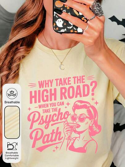 Plus Size Women's Daily Funny And Satirical Quotes Graphic Crew Neck Short Sleeves Casual Summer Women's Tops ,A Woman Wearing Fashion Glasses And Drinking A Martini Graphic Women's Apricot T-Shirt