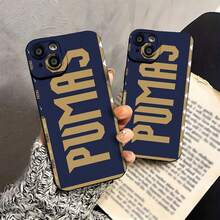 Logotipo de Pumas en dorado sobre fondo azul marino. Esta elegante funda es compatible con Samsung, Apple, OPPO, , etc. Fabricada en TPU flexible, resistente a golpes y arañazos, ofrece una excelente protección contra caídas y un agarre cómodo. Es un regalo ideal para familiares, amigos y seres queridos, y una opción perfecta para festivales. - Negro - Ver 5