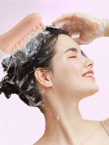 1 Peça Garrafa Recarregável de Silicone para Apertar, Dispensador Portátil de Shampoo e Loção para Viagem, com Massageador de Couro Cabeludo Embutido, Adequado para Armazenamento de Cuidados com os Cabelos. - Multicolorido - Visão 6