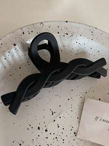 Large Matte Black Hair Claw Clips For Women, Strong Hold Square & Cross Hair Catch Barrette, Minimalist Non-Slip Hair Claw Hair Accessory For Thick Hair, Elegant Neutral Style Daily Headwear For Girls Beach Hair Clips Vacation Hair Clutch - Multicolor - View 12