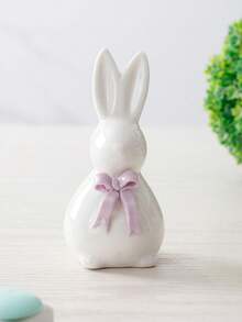 1 pieza Decoración de hogar de conejo de cerámica, adorno de conejo de Pascua, accesorio para el hogar, adecuado para mesa, entrada, estantería, decoración de mesa de té, regalo de Pascua - Adornos - Ver 7