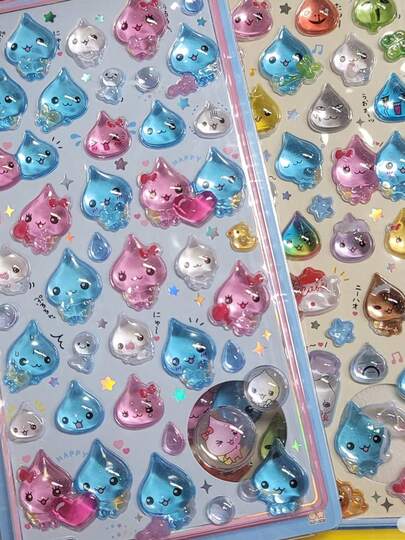 SHARLOVY 1pc Of Children's Anime Cartoon 3D Stickers, Cute Stickers, DIY Craft 3D Stickers, Suitable For DIY Phone Cases, DIY Sticker Notebooks, DIY Crafts, Laptops, Gift Packaging, Party Decoration, Perfect Holiday Gifts, Gifts For Fans And Friends, Back To School Gifts (Random Style)