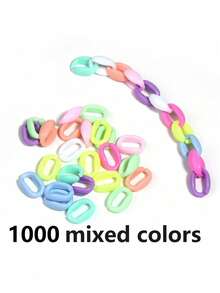 100/1000 piezas Cadena de acrílico de colores mixtos Anillo abierto de plástico Llavero Accesorios de joyería DIY Cadena abierta arcoíris - Multicolor - Ver 26