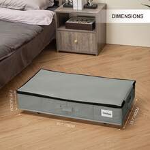 2pcs Under Bed Space-Saving Storage Organizer Box With Wheels - Waterproof Oxford Fabric, Pull-Out Design, Suitable For Clothes, Shoes, Socks - Dust-Proof Folding Box, Suitable For Toys And Books - Multicolor - View 7