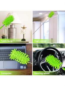 3pcs 1pc Microfiber Duster With Extendable Pole, For Removing Dust And Stains From Windows And Furniture - A - View 2