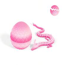 3D Printed Rainbow Dragon Egg Set, Movable Joint Dragon Figurine, Stress Relief & Healing 3D Printed Animals - Multicolor - View 14