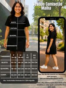 Vestido Camisetão Alongada Feminino Malha Longline T-shirt  Casual    Praia  Férias - Rosa Bebê - Visão 9