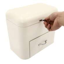 Metal Bread Boxes, 2 Layer Iron Bread Storage Bin Kitchen Container With Top Lid And 1 Drawer Large Capacity Bread Fresh Keeper Organizer For Farmhouse Kitchen Counter (Milky White) - Milky White - View 6