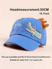 1pc Toddler Kids Cartoon Dinosaur Baseball Cap, Unisex, Versatile For Spring, Summer, Autumn - 1PC - View 2