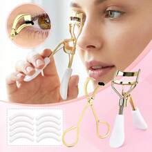 12 Stücke professioneller Wimpernzange-Set - beinhaltet 1 tragbare Wimpernzange, 1 partielle Wimpernzange mit 10 Silikonepolstern, Edelstahl-Wimpernzange, einfaches Kräuseln und Anheben der Wimpern, nicht schädigend, für Wimpernverlängerung und -kräuselung, unisex - Verschiedenfarbig - Übersicht 3