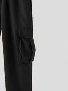 INCERUN Mens Summer Sleeveless Stappy Solid Rompers Long Jumpsuits Casual Cargo Pants Overalls - Black - View 7
