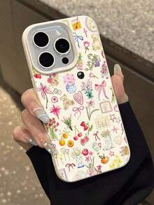 1 pieza Funda de teléfono suave y protectora con patrón floral de acuarela, a prueba de agua, anti-caídas y antideslizante, compatible con Apple y otros teléfonos, a prueba de golpes y resistente a los arañazos - 1 pieza - Ver 6